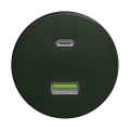 Reblig - Priză USB retro A+C, fără ramă, verde