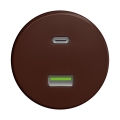 Reblig - Priză USB retro cu porturi USB-A și USB-C, fără ramă, maro