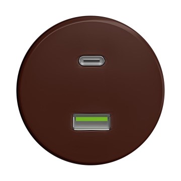Reblig - Priză USB retro cu porturi USB-A și USB-C, fără ramă, maro