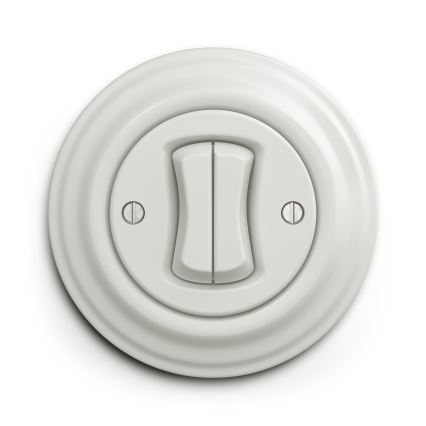 Reblig - Ramă retro simplă din ceramică, albă