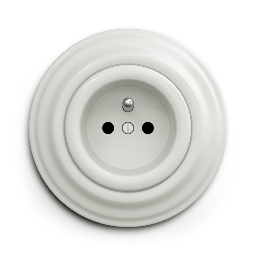 Reblig - Ramă retro simplă din ceramică, albă