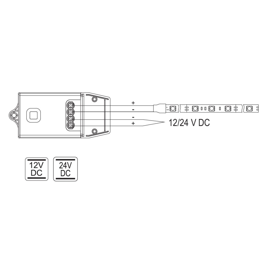 Receptor 12/24 V pentru întrerupătoare cinetice fără fir