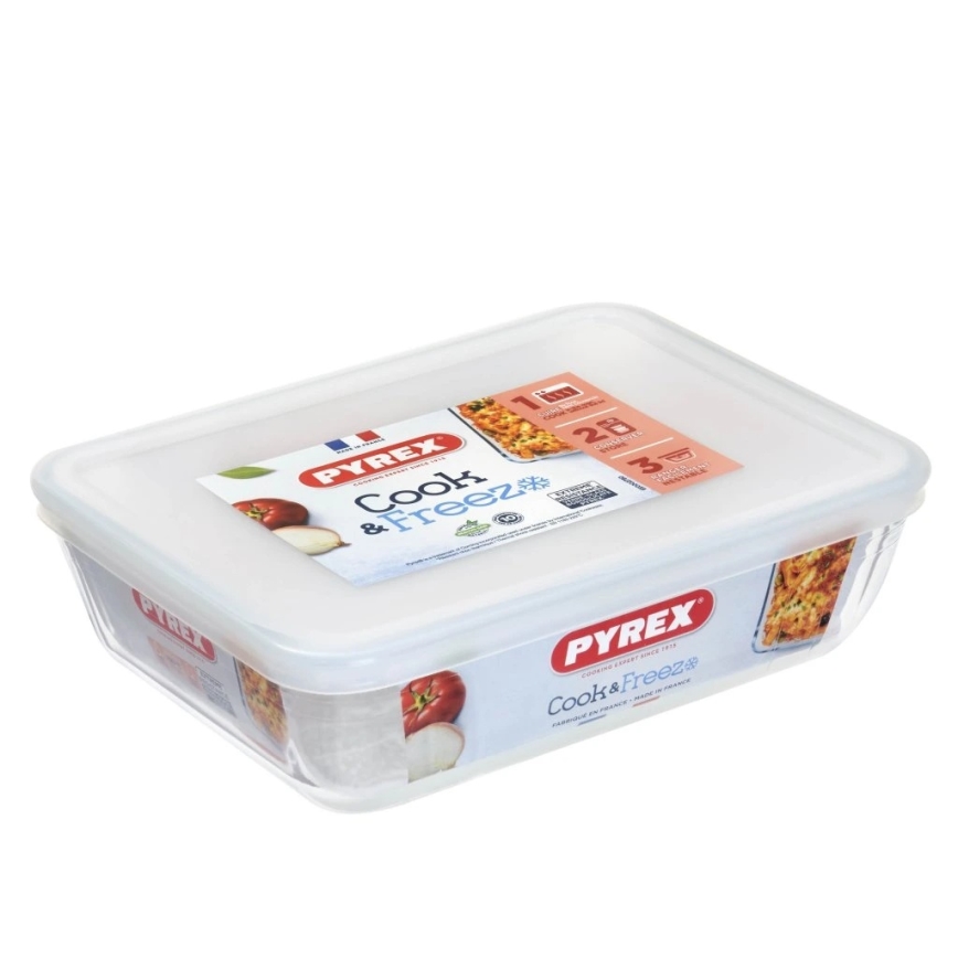 Recipient din sticlă PYREX pentru păstrarea alimentelor, 1,5 l