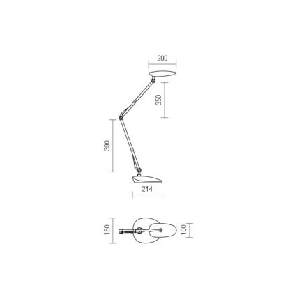 Redo 01-1036 - Lampă LED de birou KEPLER, 6,5 W, 230 V, albă