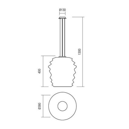 Redo 01-1142 - Pendul pe cablu MAGMA, 1xE27/42W/230V, Ø 38 cm, crom lucios/alb