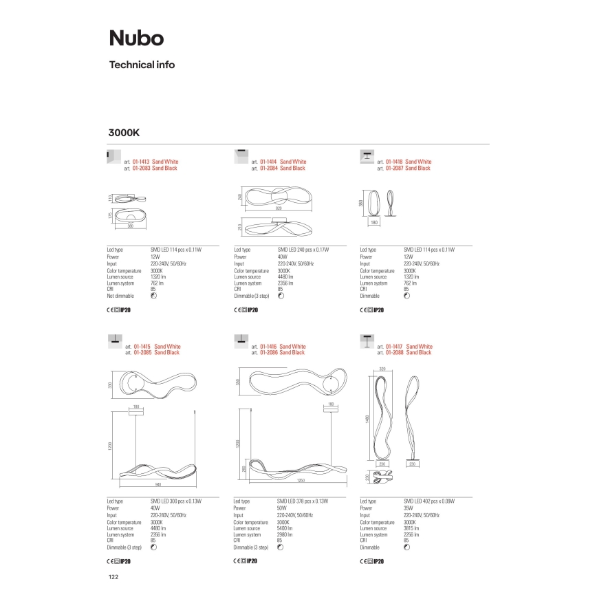 Redo 01-1417 - Lampă de podea LED dimabilă NUBO LED/35W/230V albă