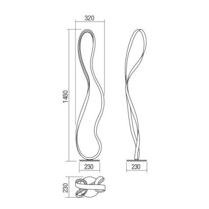 Redo 01-1417 - Lampă de podea LED dimabilă NUBO LED/35W/230V albă
