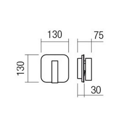 Redo 01-1492 - Aplică LED de perete QUDA, LED/6W/230V + LED/3W, CRI 90, negru
