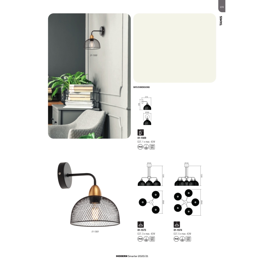 Redo 01-1573 - Lustru suspendat pe cablu TAMIS, 3xE27/42W/230V, Ø 59 cm, negru