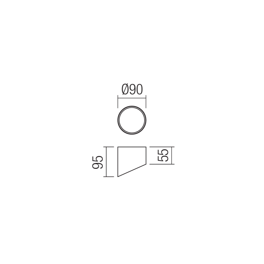 Redo 01-1626 - Spot LED UTO, 6W, 230V, Ø 9 cm, negru