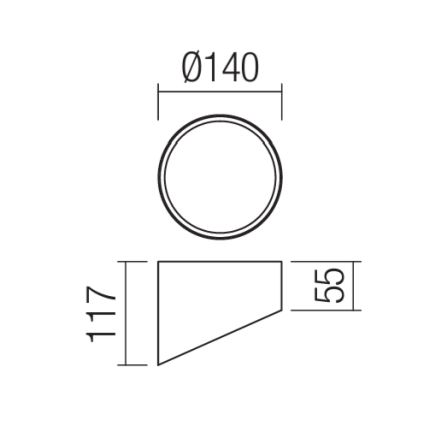 Redo 01-1629 - Spot LED UTO, 18 W, 230 V, Ø 14 cm, alb