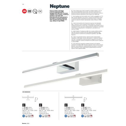 Redo 01-1673 - Lampă LED pentru oglindă de baie NEPTUNE, 12W, 230V, 60 cm, IP44, alb