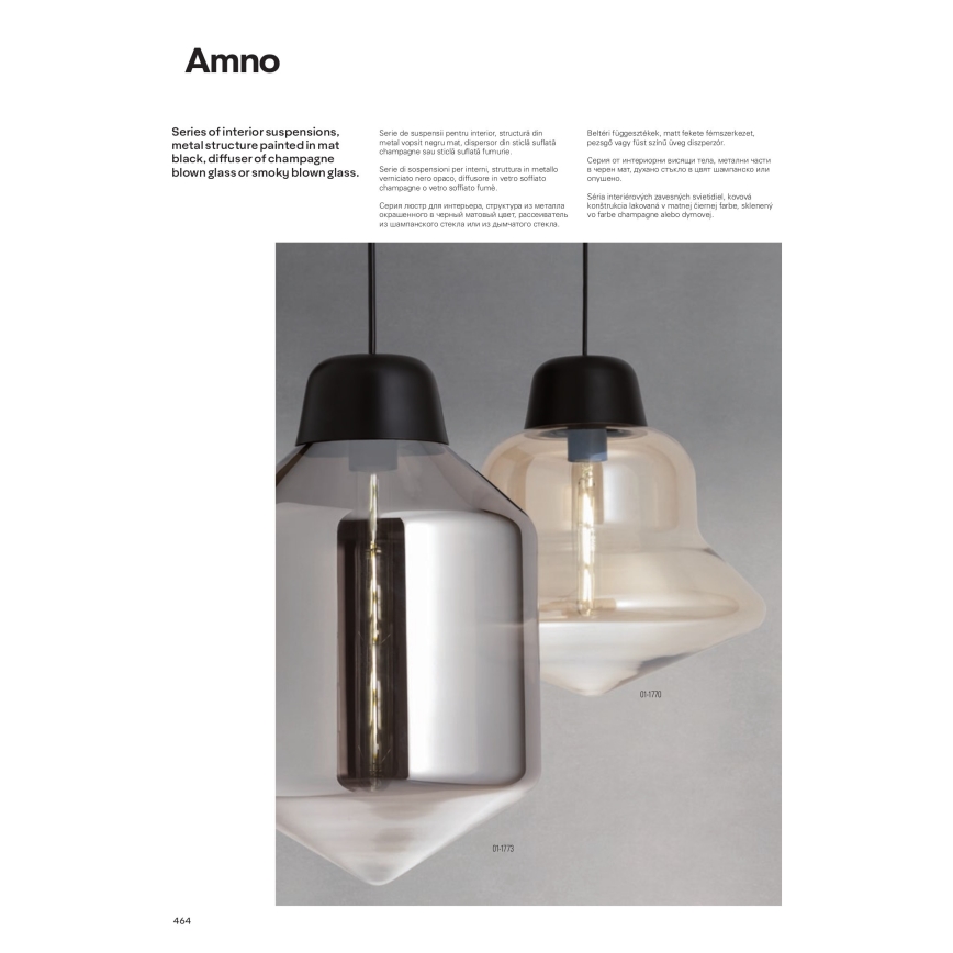 Redo 01-1771 - Lustră pe cablu AMNO, 1xE27/42W/230V, Ø 33 cm, gri