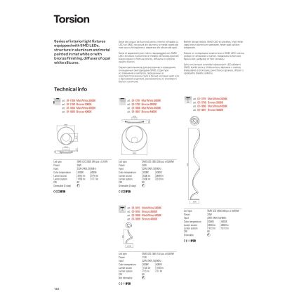 Redo 01-1792 - TORSION Plafonieră LED dimmabilă, 30W, 230V, diametru 55 cm, finisaj bronz