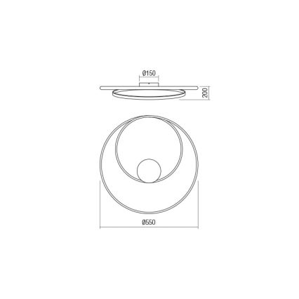 Redo 01-1792 - TORSION Plafonieră LED dimmabilă, 30W, 230V, diametru 55 cm, finisaj bronz