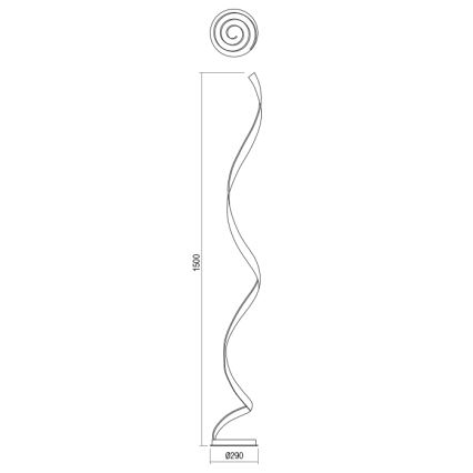 Redo 01-1798 - Lampă de podea LED dimabilă TORSION, 24W/230V, bronz
