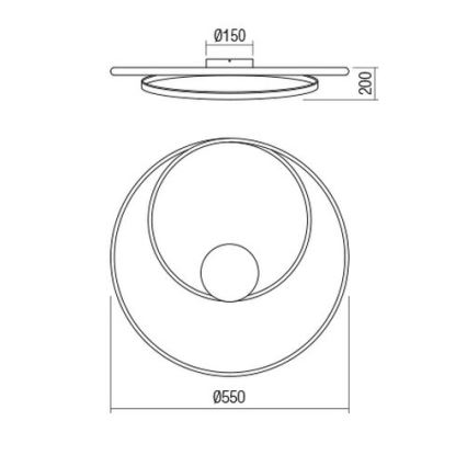 Redo 01-1887 - Plafonieră LED dimabilă TORSION, 29W, 230V, Ø 55 cm, bronzată