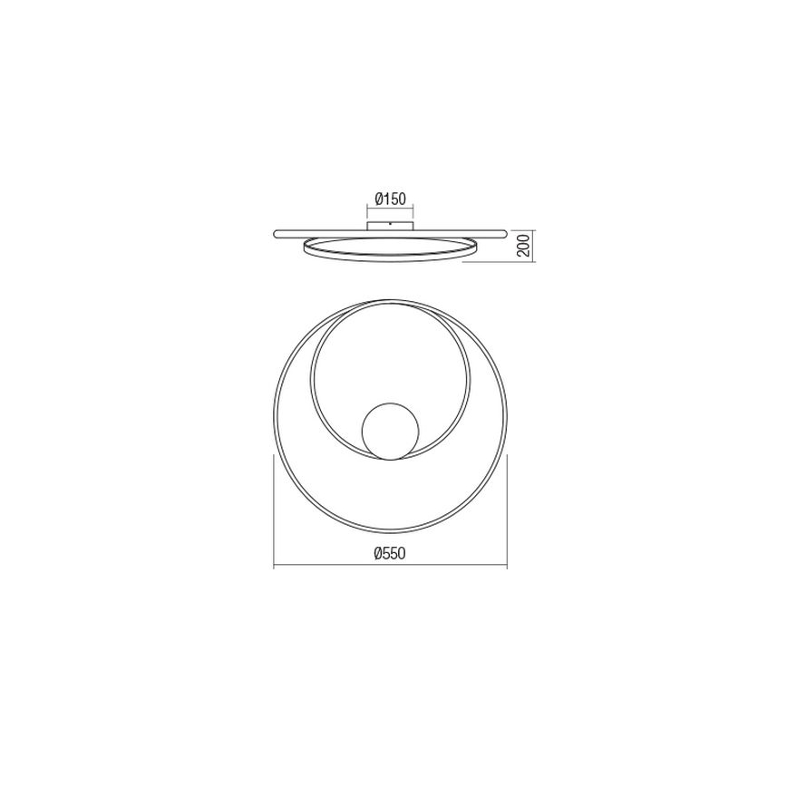 Redo 01-1887 - Plafonieră LED dimabilă TORSION, 29W, 230V, Ø 55 cm, bronzată