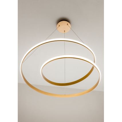 Redo 01-1891 - Lustră LED dimabilă TORSION, suspendată pe cablu, 35W/230V, diametru 75 cm, finisaj bronz
