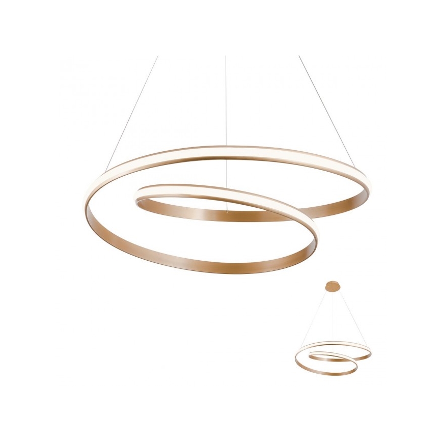 Redo 01-1891 - Lustră LED dimabilă TORSION, suspendată pe cablu, 35W/230V, diametru 75 cm, finisaj bronz