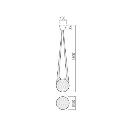 Redo 01-1972 - Pendul LED ALLURIA pe cablu, 1x E27, 5W, 230V, Ø 25 cm
