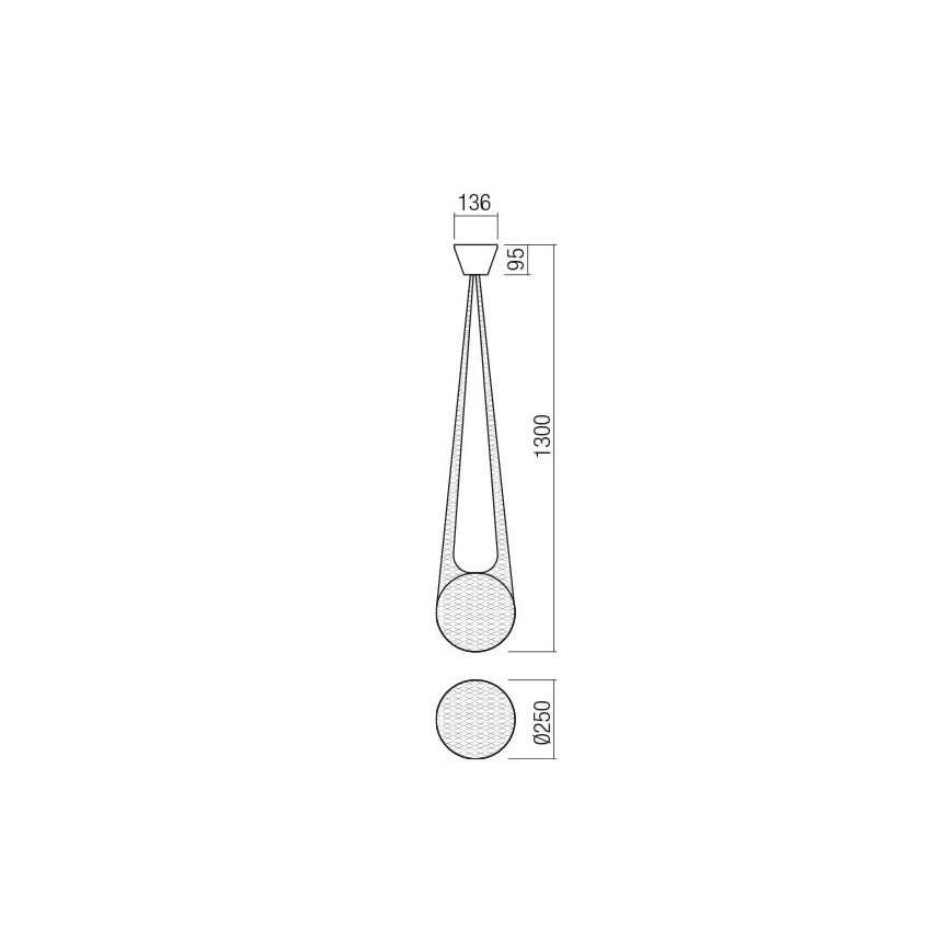 Redo 01-1972 - Pendul LED ALLURIA pe cablu, 1x E27, 5W, 230V, Ø 25 cm