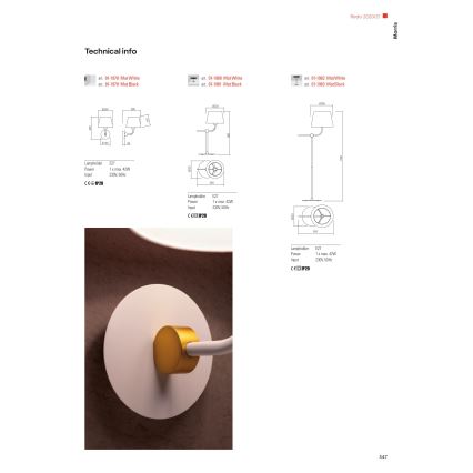 Redo 01-1980 - Lampă de masă MORRIS, 1xE27/42W/230V, albă