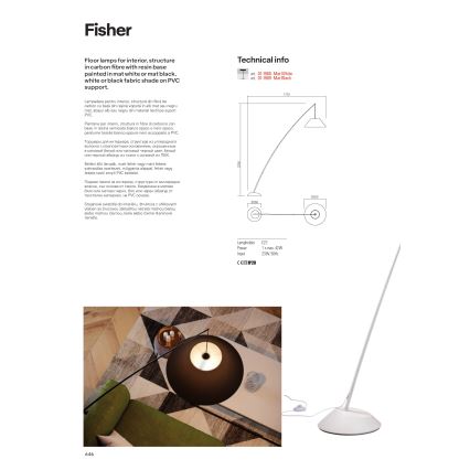 Redo 01-1988 - Lampă de podea FISHER 1xE27/42W/230V albă