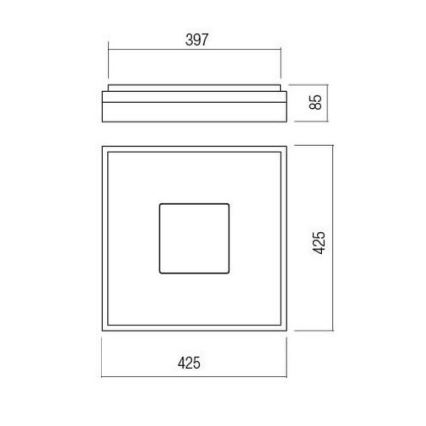 Redo 01-1998 - Plafonieră LED dimabilă MAYA LED/42W/230V 42,5x42,5 cm aurie