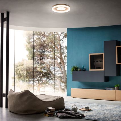 Redo 01-2004 - Plafonieră LED reglabilă MAYA, 75W, 230V, Ø 60 cm, aurie