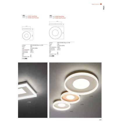 Redo 01-2004 - Plafonieră LED reglabilă MAYA, 75W, 230V, Ø 60 cm, aurie