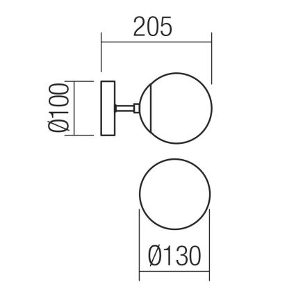 Redo 01-2175 - Aplica de perete SEMIA 1xE14/28W/230V, neagră/fumurie
