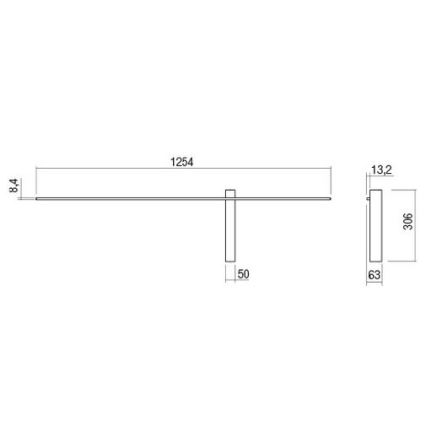 Redo 01-2200 - Aplica LED de perete TANGENT LED/14W/230V 3000K 125,4 cm albă