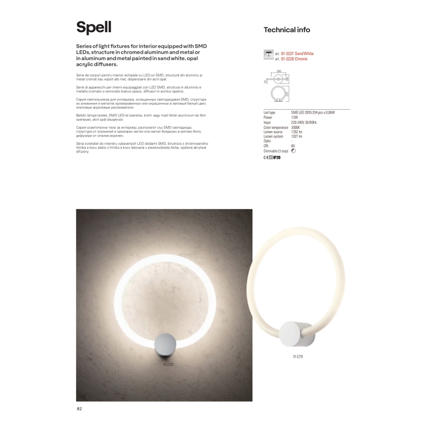Redo 01-2221 - Plafonieră LED dimmabilă SPELL LED/32W/230V, albă