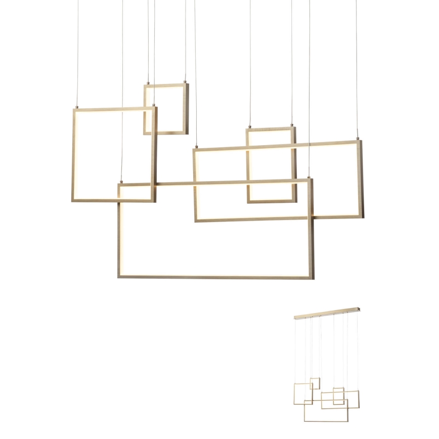 Redo 01-2317 - Lustră LED reglabilă pe cablu PLANA LED/80W/230V, aurie