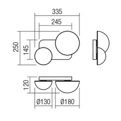 Redo 01-2471 - Aplica de perete LUMIEN, 2xG9/10W/230V, auriu/alb