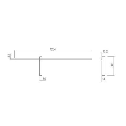 Redo 01-2479 - Aplică LED de perete TANGENT, 14W, 230V, 3000K, 125,4 cm, albă