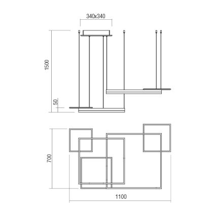 Redo 01-2616 - Lustră LED dimabilă pe cablu SIGUA LED/137W/230V CRI 90 maro