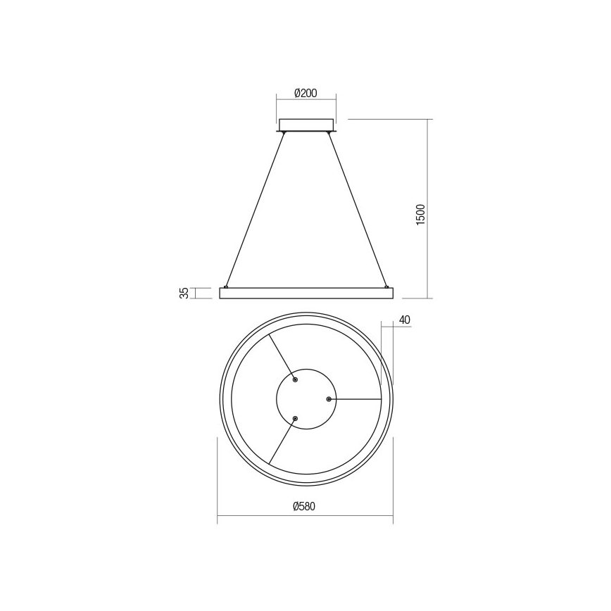 Redo 01-2672 - Lustră LED dimabilă ICONIC pe cablu, LED/50W/230V, Ø 58 cm, albă