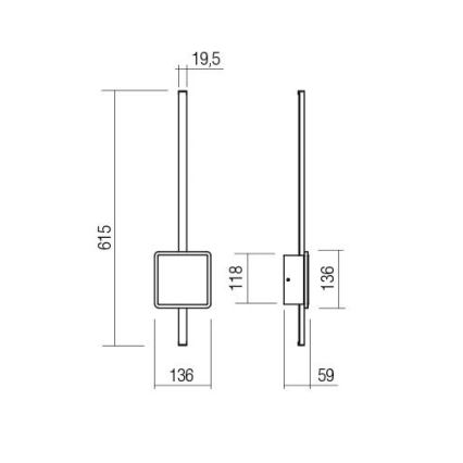 Redo 01-2696 - Aplica LED de perete DIAZ, 20W, 230V, CRI 90, albă