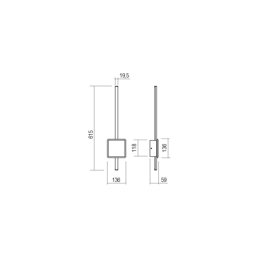 Redo 01-2696 - Aplica LED de perete DIAZ, 20W, 230V, CRI 90, albă
