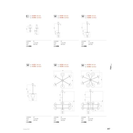 Redo 01-2753 - Lustră PLATO cu tijă 8xG9/10W/230V neagră