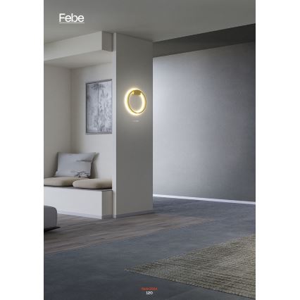 Redo 01-2819 - Aplica de perete LED dimabilă FEBE LED/24W/230V neagră