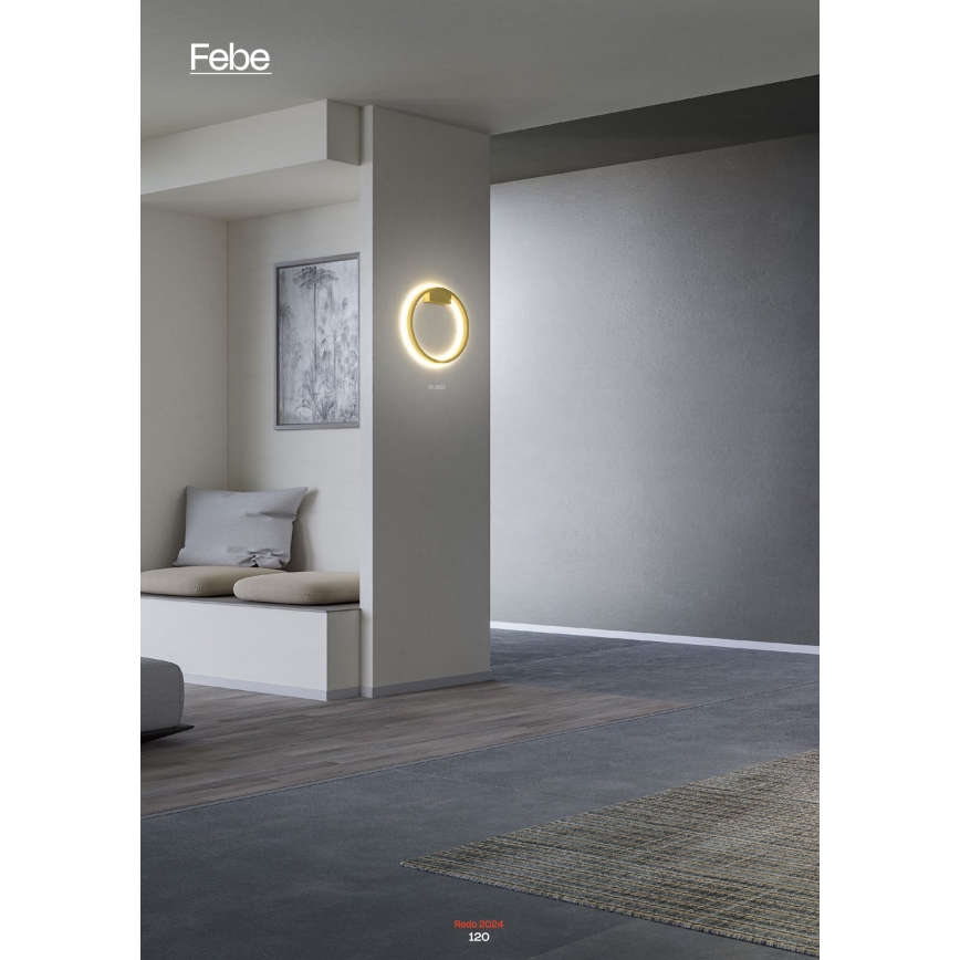 Redo 01-2819 - Aplica de perete LED dimabilă FEBE LED/24W/230V neagră