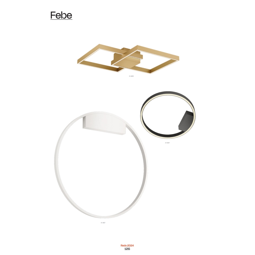 Redo 01-2819 - Aplica de perete LED dimabilă FEBE LED/24W/230V neagră