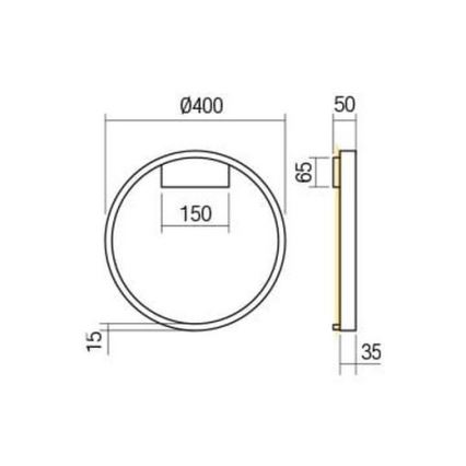 Redo 01-2819 - Aplica de perete LED dimabilă FEBE LED/24W/230V neagră