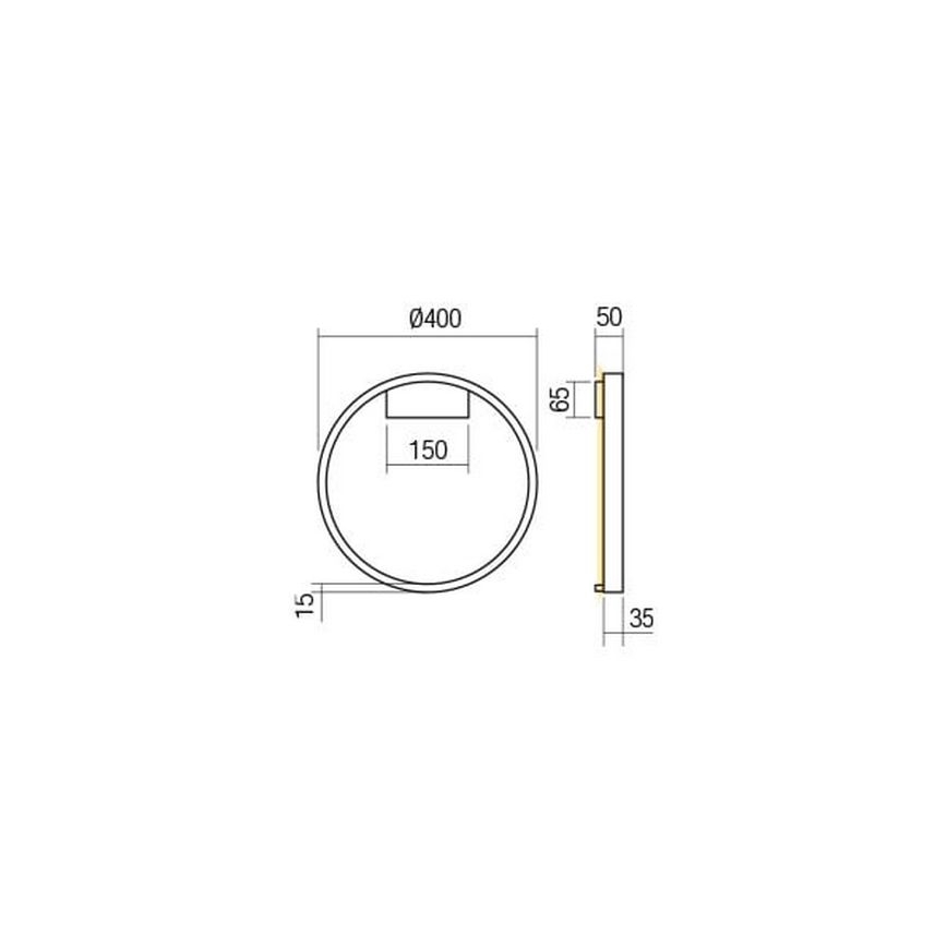 Redo 01-2819 - Aplica de perete LED dimabilă FEBE LED/24W/230V neagră