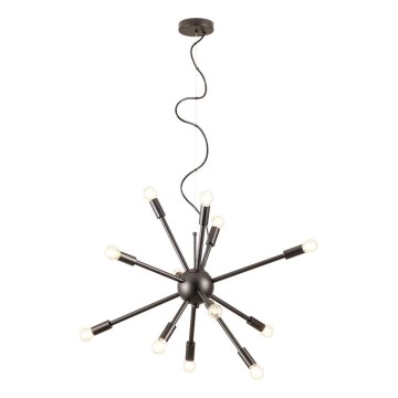 Redo 01-2934 - Candelabru suspendat pe cablu STELLAR, 12x E14, max. 25W/bec, 230V, negru