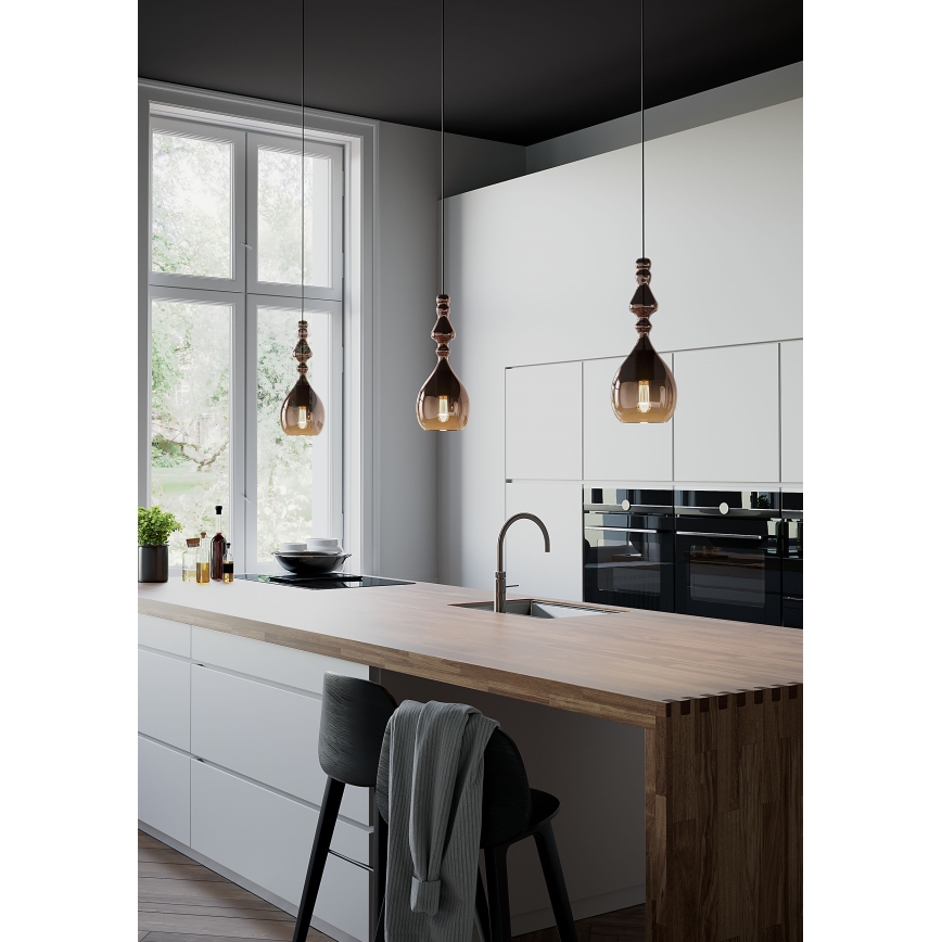 Redo 01-2938 - Lustră pe cablu AMBIX 1xE27/42W/230V, Ø 18 cm, gri