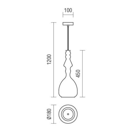 Redo 01-2939 - Pendul AMBIX suspendat pe cablu, 1xE27/42W/230V, Ø 18 cm, maro